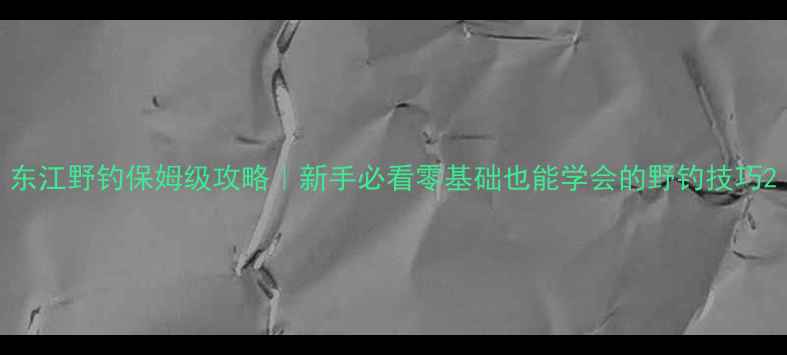 图片 东江野钓保姆级攻略｜新手必看零基础也能学会的野钓技巧2