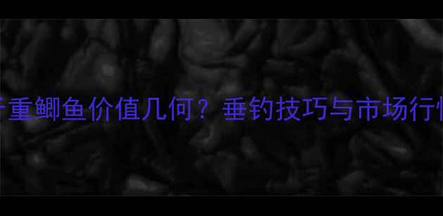 图片 两斤重鲫鱼价值几何？垂钓技巧与市场行情全