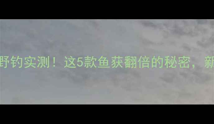 图片 丸九饵料野钓实测！这5款鱼获翻倍的秘密，新手必看！