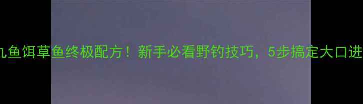 图片 丸九鱼饵草鱼终极配方！新手必看野钓技巧，5步搞定大口进食2