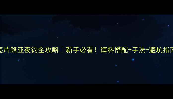 图片 亮片路亚夜钓全攻略｜新手必看！饵料搭配+手法+避坑指南