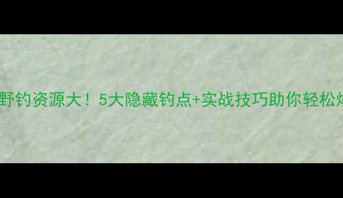 图片 内江野钓资源大！5大隐藏钓点+实战技巧助你轻松爆护1