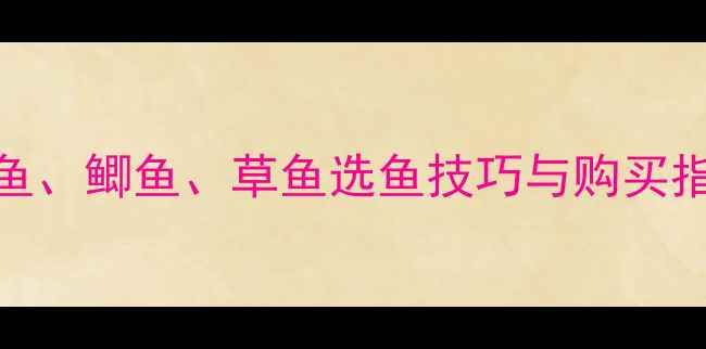 图片 垂钓新手必看！鲤鱼、鲫鱼、草鱼选鱼技巧与购买指南（附避坑攻略）