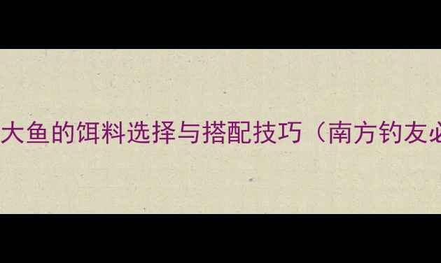 图片 夏季钓大鱼的饵料选择与搭配技巧（南方钓友必看）2