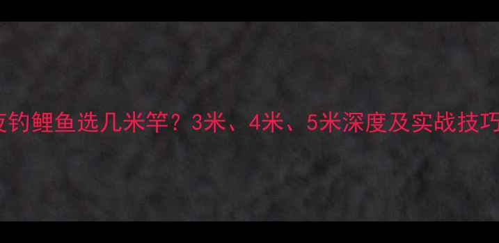 图片 夜钓鲤鱼选几米竿？3米、4米、5米深度及实战技巧2