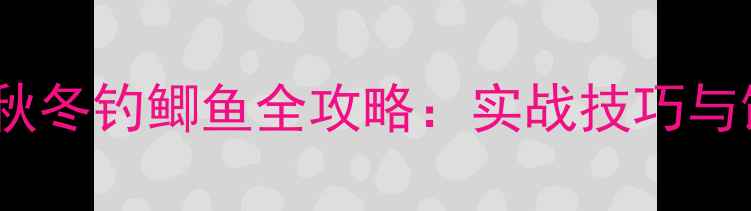 图片 广东黑坑秋冬钓鲫鱼全攻略：实战技巧与饵料配方2