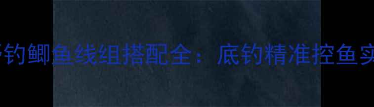 图片 微铅筏野钓鲫鱼线组搭配全：底钓精准控鱼实战技巧1