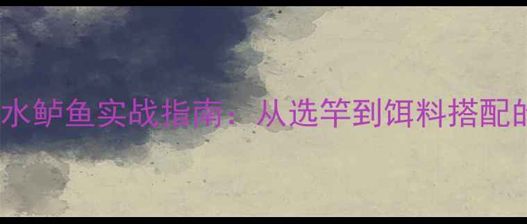 图片 新手路亚淡水鲈鱼实战指南：从选竿到饵料搭配的完整教程2