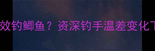 图片 昼夜温差大如何高效钓鲫鱼？资深钓手温差变化下的精准作钓技巧2