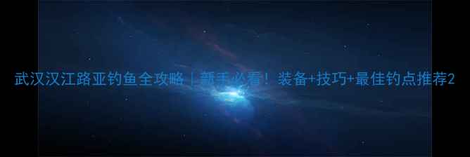 图片 武汉汉江路亚钓鱼全攻略｜新手必看！装备+技巧+最佳钓点推荐2