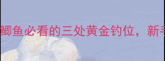 图片 水库钓鱼攻略｜钓大鲫鱼必看的三处黄金钓位，新手也能轻松爆护！🎣2