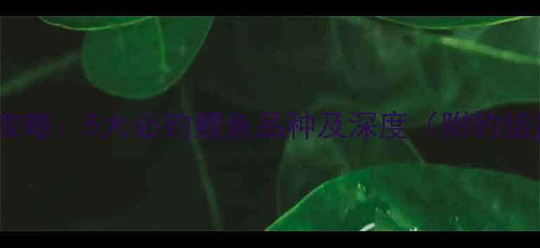 图片 流溪河垂钓攻略：5大必钓鲤鱼品种及深度（附钓组搭配技巧）1