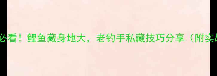 图片 秋天钓鱼必看！鲤鱼藏身地大，老钓手私藏技巧分享（附实战攻略）1