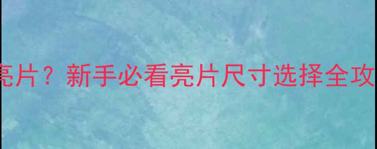 图片 路亚小白条用多大亮片？新手必看亮片尺寸选择全攻略（附搭配技巧）2