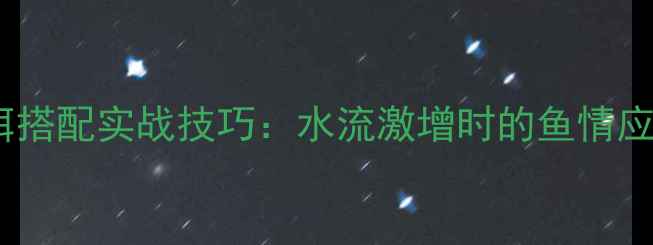 图片 路亚涨水期高效拟饵搭配实战技巧：水流激增时的鱼情应对与饵组选择攻略1