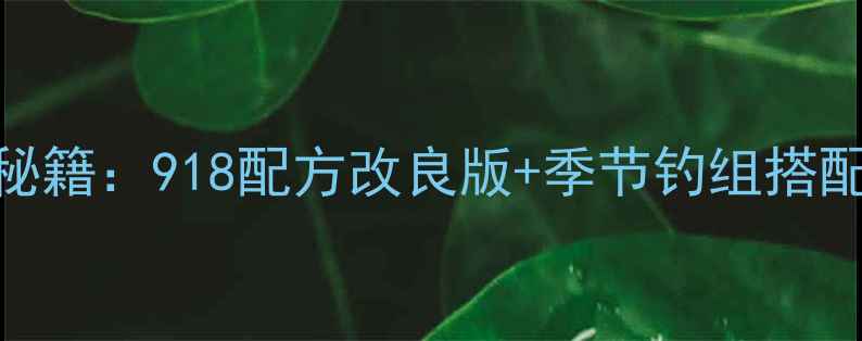 图片 野钓鲫鱼实战秘籍：918配方改良版+季节钓组搭配+打窝技巧全1