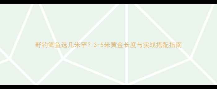 图片 野钓鲫鱼选几米竿？3-5米黄金长度与实战搭配指南