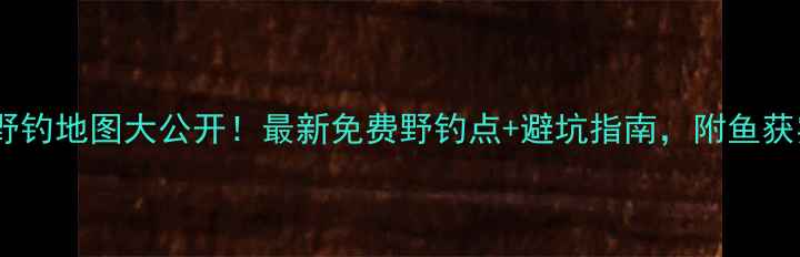 图片 阳西野钓地图大公开！最新免费野钓点+避坑指南，附鱼获实拍2