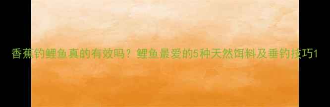 图片 香蕉钓鲤鱼真的有效吗？鲤鱼最爱的5种天然饵料及垂钓技巧1