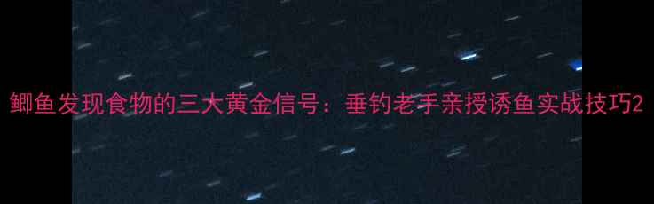 图片 鲫鱼发现食物的三大黄金信号：垂钓老手亲授诱鱼实战技巧2