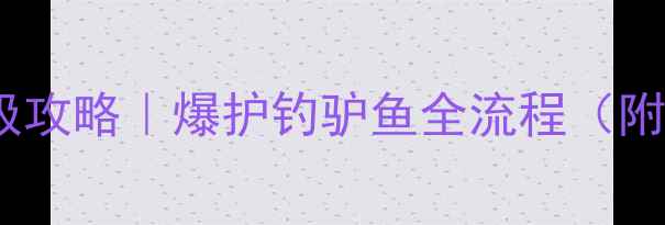 图片 黑坑夜钓终极攻略｜爆护钓驴鱼全流程（附实战数据）2