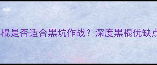 图片 黑坑抢鱼必看！黑棍是否适合黑坑作战？深度黑棍优缺点及抢鱼实战技巧2