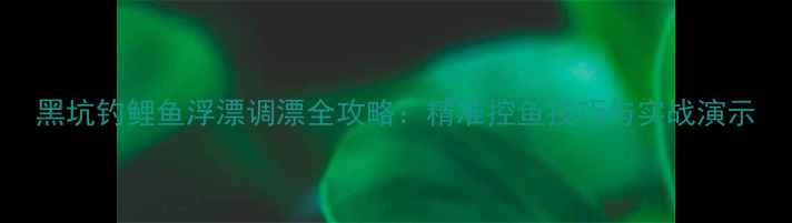 图片 黑坑钓鲤鱼浮漂调漂全攻略：精准控鱼技巧与实战演示