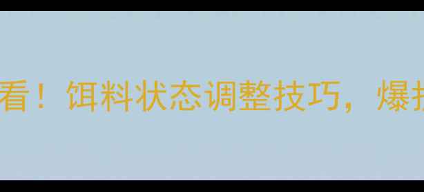 图片 🌞夏季钓鲤鱼必看！饵料状态调整技巧，爆护秘籍大公开！2