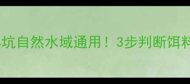 图片 🌟垂钓饵料状态调整技巧黑坑自然水域通用！3步判断饵料状态差好，附实战案例🎣2