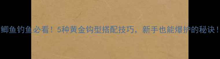 图片 🌟鲫鱼钓鱼必看！5种黄金钩型搭配技巧，新手也能爆护的秘诀！1