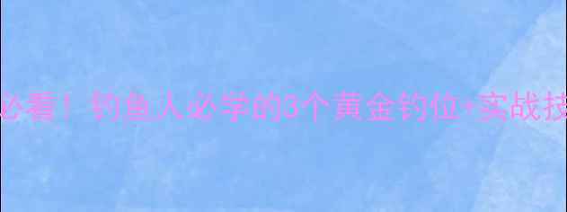 图片 🌧️🌧️🌧️久雨初晴必看！钓鱼人必学的3个黄金钓位+实战技巧，新手也能爆护！🎣