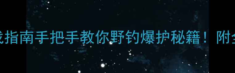图片 🌾秋季野钓实战指南手把手教你野钓爆护秘籍！附全天候作钓方案