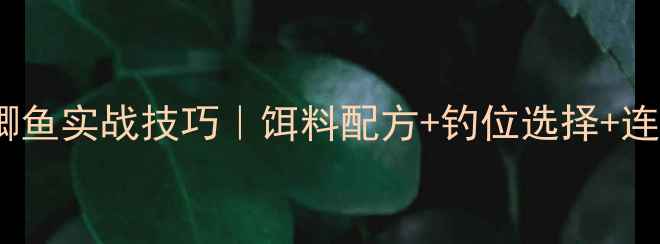 图片 🎣最新春季黑坑大鲫鱼实战技巧｜饵料配方+钓位选择+连竿秘籍全公开🌧️1