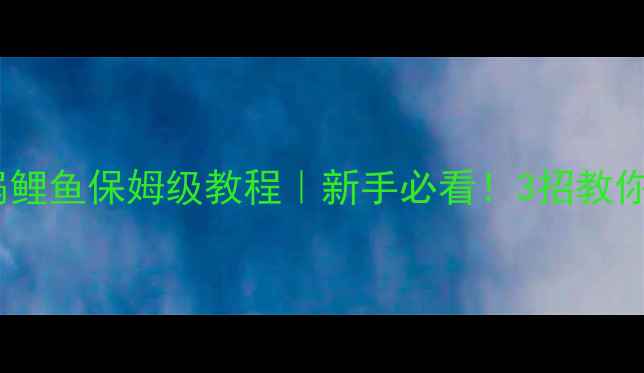 图片 🎣黑坑回锅鲤鱼保姆级教程｜新手必看！3招教你3小时爆护