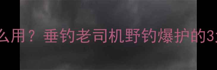 图片 🔥散炮饵料怎么用？垂钓老司机野钓爆护的3大核心技巧🎣1
