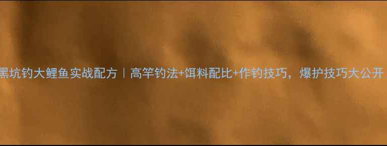 图片 🔥黑坑钓大鲤鱼实战配方｜高竿钓法+饵料配比+作钓技巧，爆护技巧大公开！2